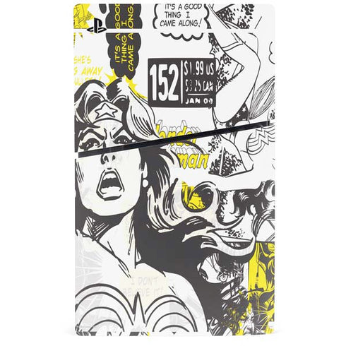 DC Comics Wonder Woman Vintage Comic Art PS5 Slim Digital Edition Console Skin
