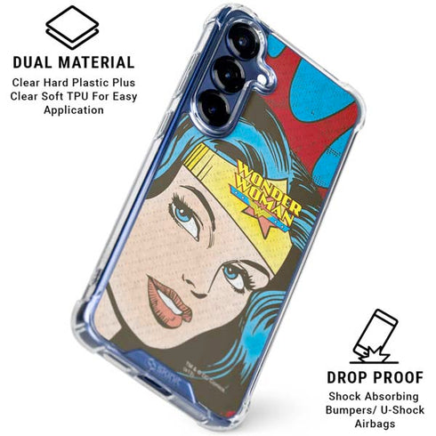 DC Comics Wonder Woman Vintage Profile Galaxy S25 Clear Case