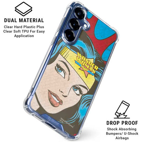 DC Comics Wonder Woman Vintage Profile Galaxy S25 FE Clear Case
