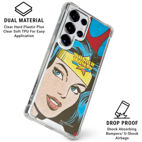 DC Comics Wonder Woman Vintage Profile Galaxy S25 Ultra Clear Case