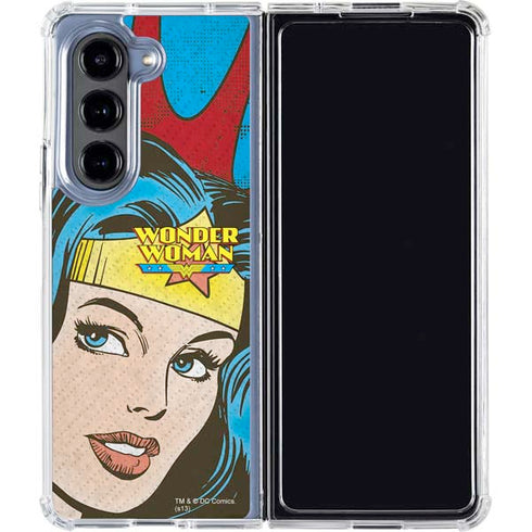 DC Comics Wonder Woman Vintage Profile Galaxy Z Fold5 5G Clear Case
