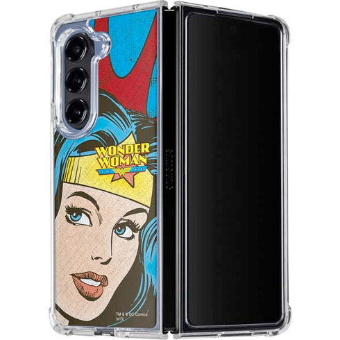 DC Comics Wonder Woman Vintage Profile Galaxy Z Fold5 5G Clear Case