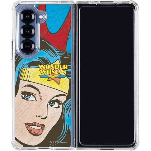 DC Comics Wonder Woman Vintage Profile Galaxy Z Fold7 Clear Case