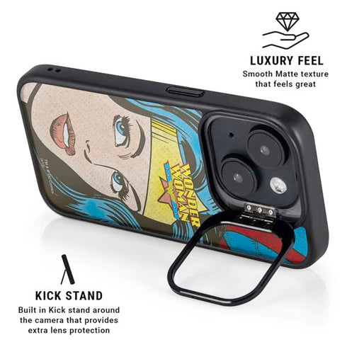 DC Comics Wonder Woman Vintage Profile iPhone 14 Kickstand Case