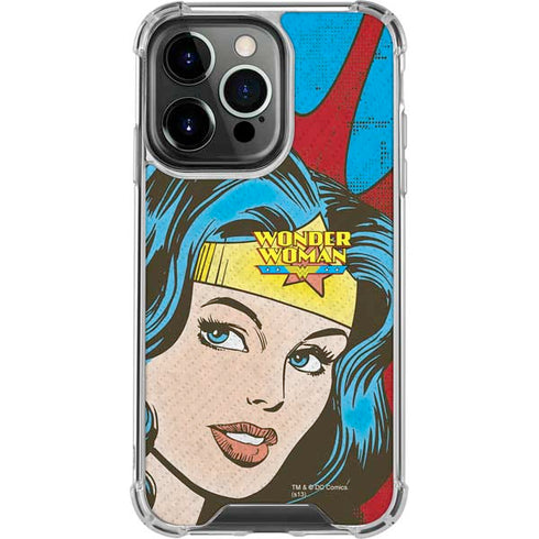 DC Comics Wonder Woman Vintage Profile iPhone 16 Pro Clear Case