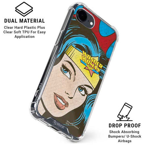 DC Comics Wonder Woman Vintage Profile iPhone 16e Clear Case