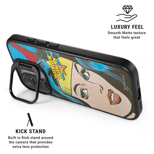 DC Comics Wonder Woman Vintage Profile iPhone 17 Kickstand Case