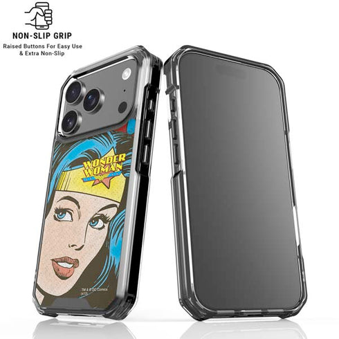 DC Comics Wonder Woman Vintage Profile iPhone 17 Pro Clear Case