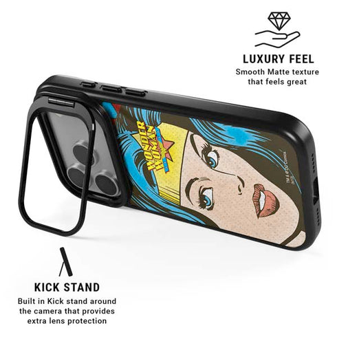 DC Comics Wonder Woman Vintage Profile iPhone 17 Pro Kickstand Case
