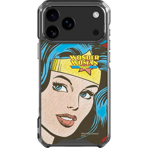 DC Comics Wonder Woman Vintage Profile iPhone 17 Pro Max Clear Case