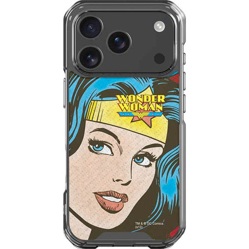 DC Comics Wonder Woman Vintage Profile iPhone 18 Pro Clear Case