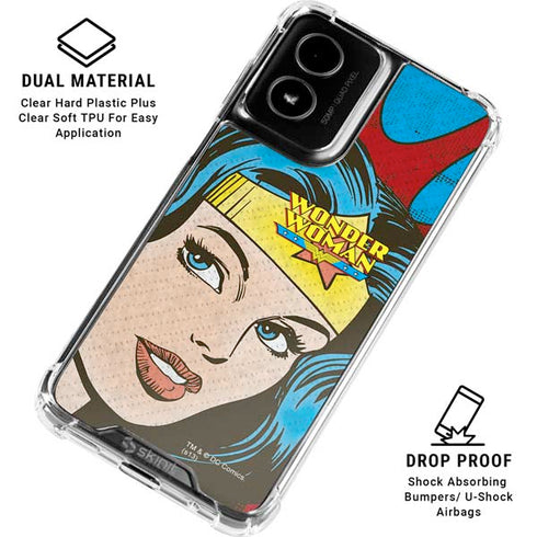 DC Comics Wonder Woman Vintage Profile Moto G Power 5G (2024) Clear Case