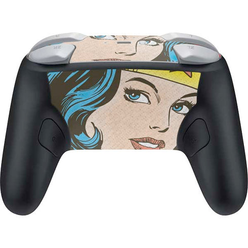 DC Comics Wonder Woman Vintage Profile Nintendo Switch 2 (2025) Pro Controller Skin