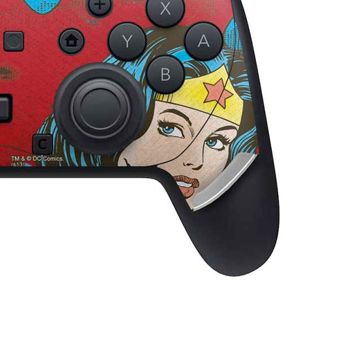 DC Comics Wonder Woman Vintage Profile Nintendo Switch 2 (2025) Pro Controller Skin