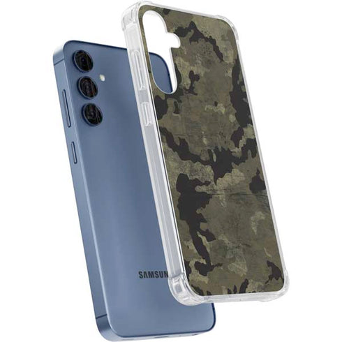 Wood Camo Camouflage Galaxy A55 5G Clear Case
