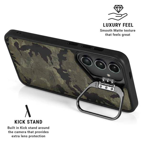 Wood Camo Camouflage Galaxy S25 Kickstand Case
