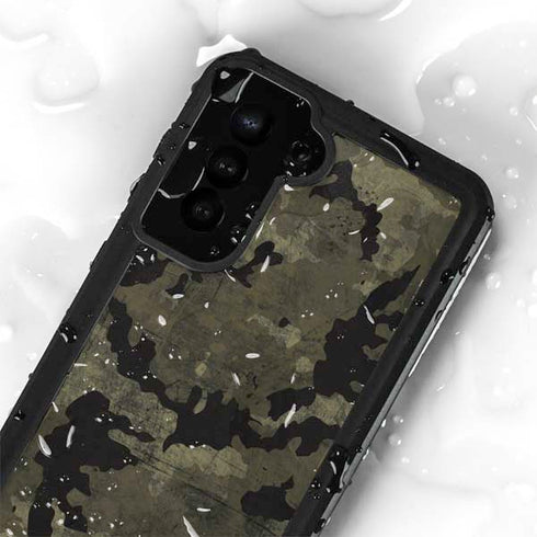 Wood Camo Camouflage Galaxy S24 Plus Waterproof Case