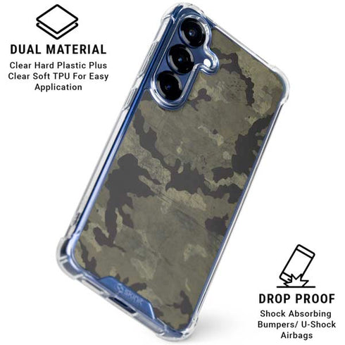 Wood Camo Camouflage Galaxy S25 Plus Clear Case