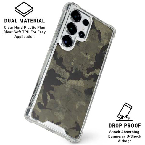 Wood Camo Camouflage Galaxy S25 Ultra Clear Case