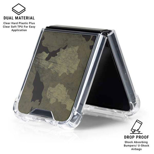 Wood Camo Camouflage Galaxy Z Flip6 Clear Case