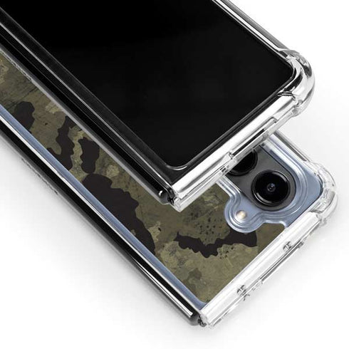Wood Camo Camouflage Galaxy Z Fold5 5G Clear Case