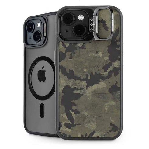 Wood Camo Camouflage iPhone 14 Plus Kickstand Case
