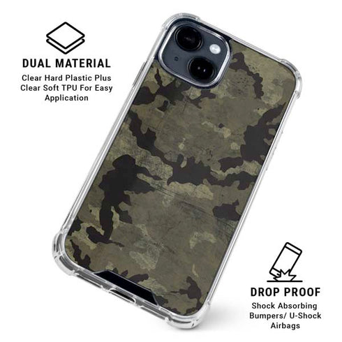 Wood Camo Camouflage iPhone 15 Clear Case