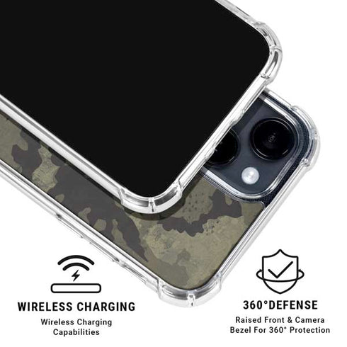 Wood Camo Camouflage iPhone 15 Clear Case