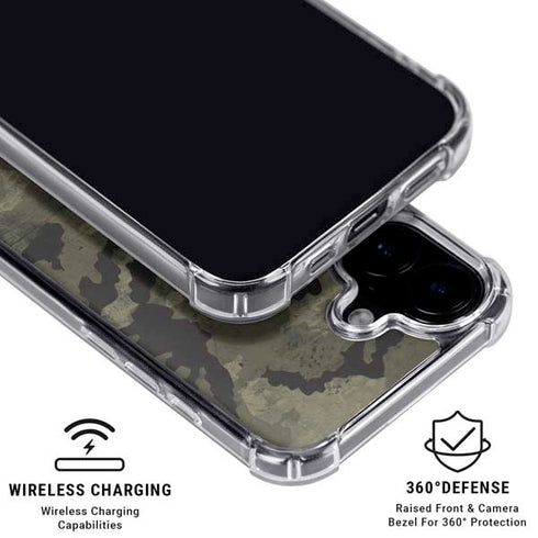 Wood Camo Camouflage iPhone 16 Clear Case