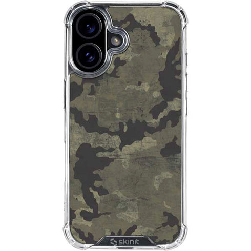Wood Camo Camouflage iPhone 16 Plus Clear Case