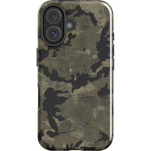 Wood Camo Camouflage iPhone 16 Plus Impact Case