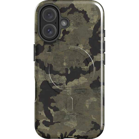 Wood Camo Camouflage iPhone 16 Plus Magsafe Impact Case