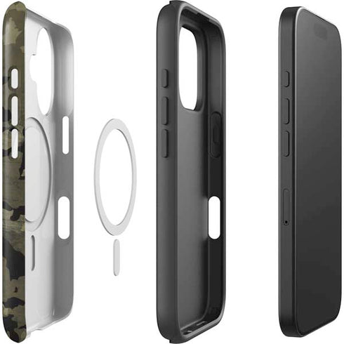 Wood Camo Camouflage iPhone 16 Plus Magsafe Impact Case
