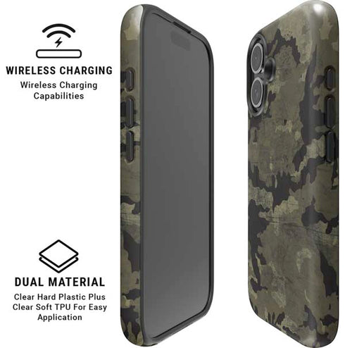 Wood Camo Camouflage iPhone 16 Plus Magsafe Impact Case