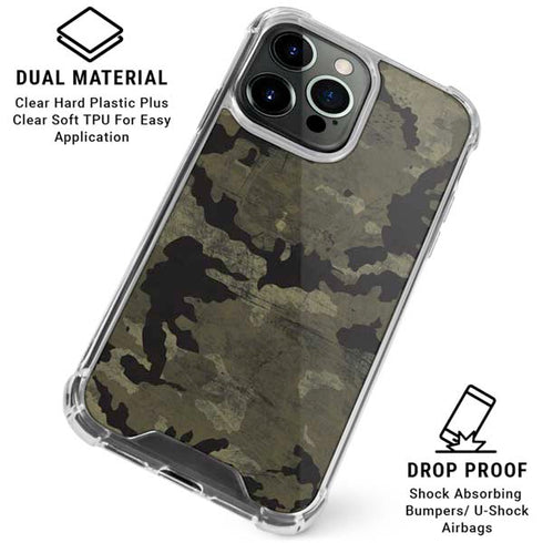Wood Camo Camouflage iPhone 16 Pro Clear Case