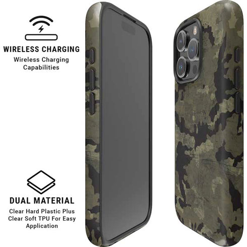 Wood Camo Camouflage iPhone 16 Pro Magsafe Impact Case