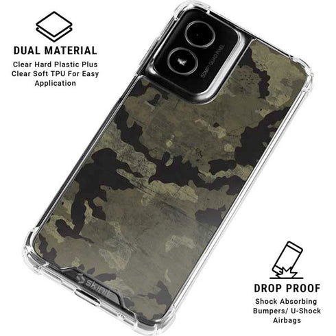 Wood Camo Camouflage Moto G Power 5G (2024) Clear Case