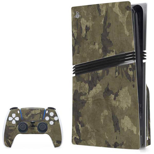 Wood Camo Camouflage PS5 Pro Disk Bundle Skin