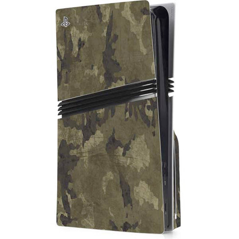 Wood Camo Camouflage PS5 Pro Disk Console Skin