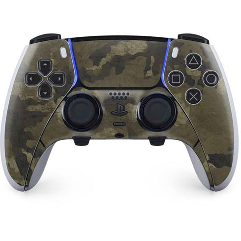 Wood Camo Camouflage PS5 DualSense Edge Pro Controller Skin