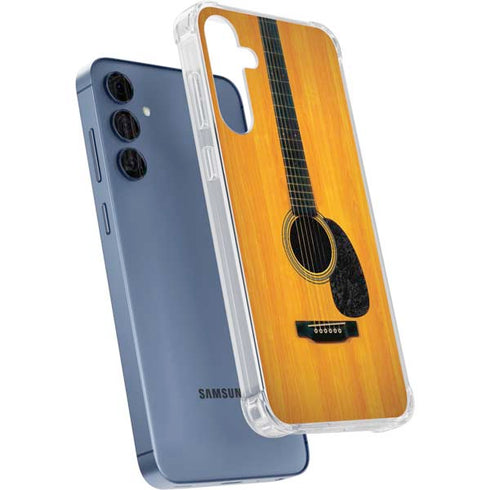 Wood Guitar Galaxy A55 5G Clear Case
