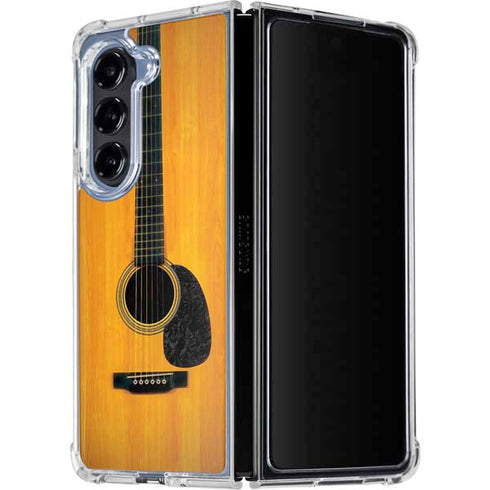 Wood Guitar Galaxy Z Fold5 5G Clear Case
