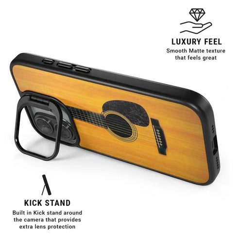 Wood Guitar iPhone 17 Kickstand Case