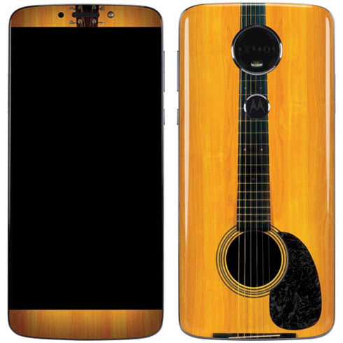 Wood Guitar Moto E5 Plus Skin