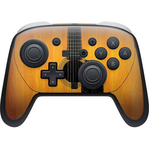 Wood Guitar Nintendo Switch 2 (2025) Pro Controller Skin