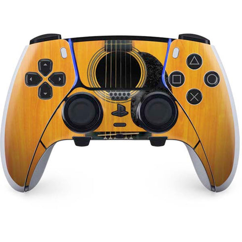 Wood Guitar PS5 DualSense Edge Pro Controller Skin