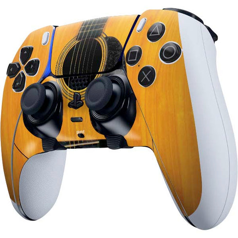 Wood Guitar PS5 DualSense Edge Pro Controller Skin
