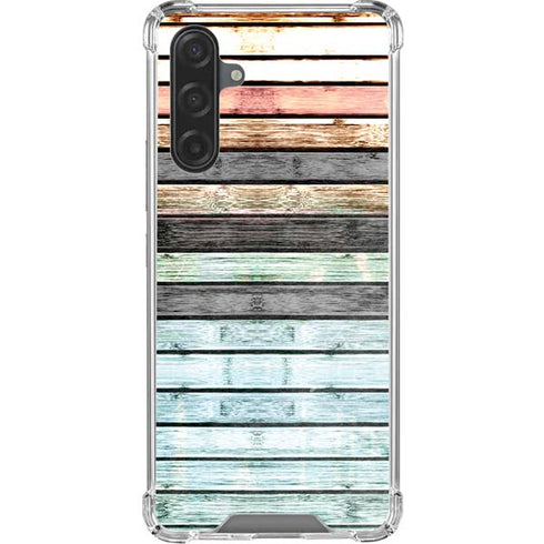 Wooden Stripes Galaxy A17 Clear Case