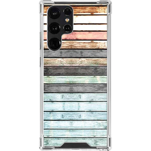 Wooden Stripes Galaxy S23 Ultra Clear Case