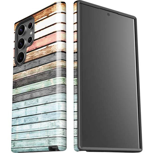 Wooden Stripes Galaxy S23 Ultra Pro Case